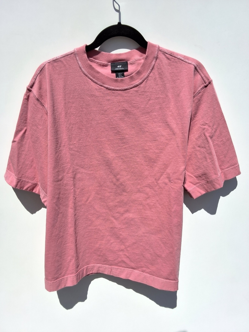 H&M Men's Oversized Boxy Fit Washed T-Shirt - Pink (Size M)